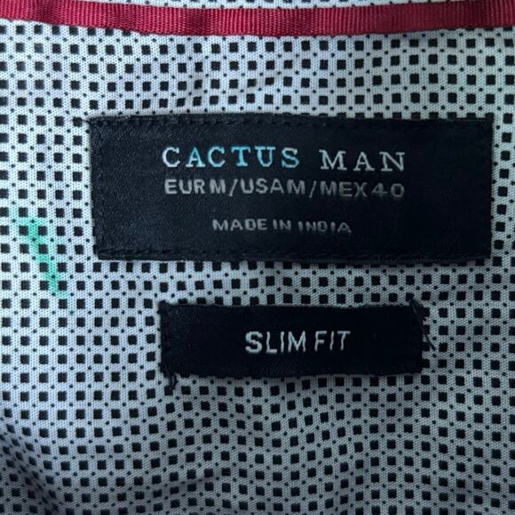 CACTUS MAN Slim Fit Long Sleeve Button Front Shirt Mens Size M - Picture 9 of 10